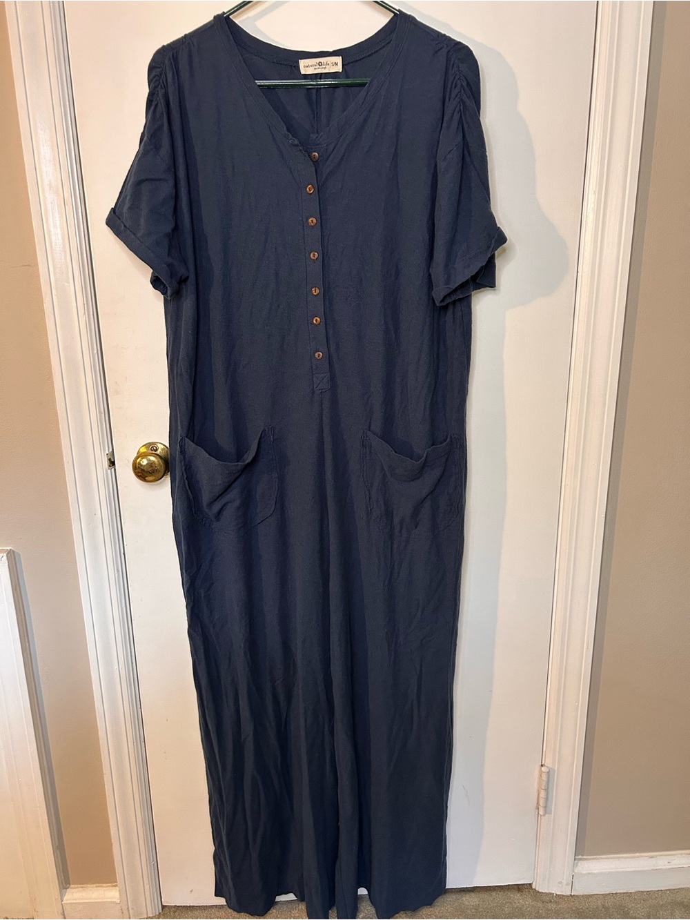 NATURAL LIFE JENNA JUMPSUIT IN NAVY BLUE SIZE S/M
